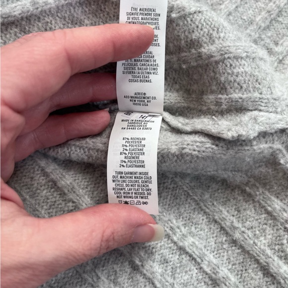 Aerie unREAL Ribbed Button-Down Cardigan | Heather Gray XL - Oversized Cozy Knit - Picture 14 of 15